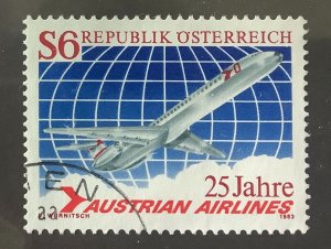 Austria 1983 Scott 1236 used - 6s, 25th Anniversary of Austrian Airlines