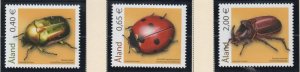 Aland Finland Sc 242-44 2006 Beetles stamp set  mint NH