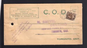 CANADA: 1922 C.O.D. Envelope - 3c Brown Admiral