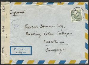 SWEDEN 1945 censor airmail cover to UK.....................................27456