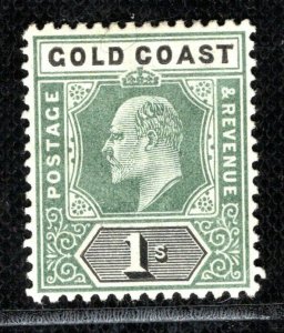 GOLD COAST KEVII Stamp SG.44 1s Green & Black (1902) Mint MM Cat £27 CBLUE98