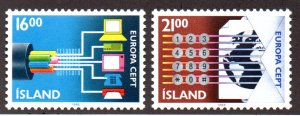 ICELAND 660-1 MNH SCV $5.25 BIN $3.15 COMMUNICATION