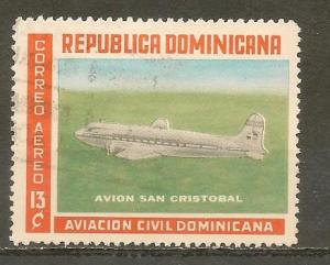 DOMINICAN REPUBLIC STAMP  VFU AVION SAN CRISTOBAL #CQ3