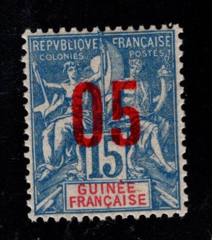 French Guinea Scott 50 MH* 1912 surcharged stamp