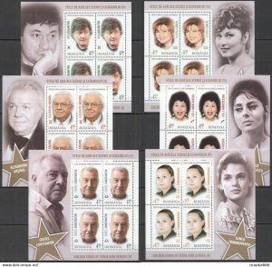 2016 Romania Golden Stars Of Stage & Screen Ii Bl653-8 Michel 116,5 Eu ** Rm124