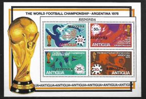 REDONDA MNH 1978 WORLD FOOTBALL CHAMPIONSHIP , SOUVENIR SHEET