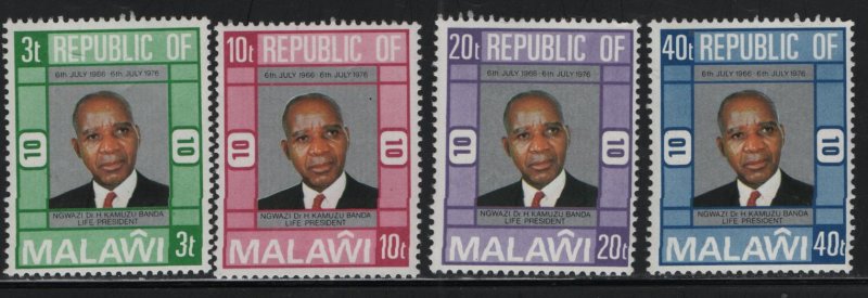 MALAWI, 285-288, (4) SET,  MNH, 1976, 10th anniv. of the republic