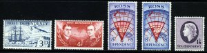 ROSS DEPENDENCIES NEW ZEALAND QE II 1957 Complete Set SG 1 to SG 4 (+SG 3a) MNH