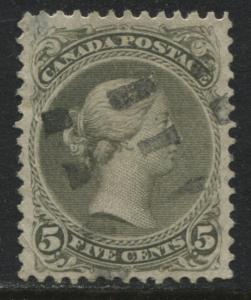 Canada 1875  5 cents Large Queen VF used 