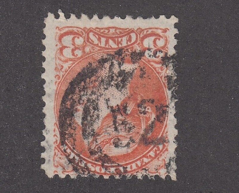 Canada #37 Used Small Queen 2-Ring Numeral Cancel 52