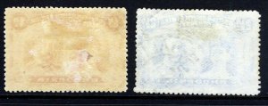 RHODESIA 1910 Double Heads 1d. Carmine & 2½d. Ultramarine SG 123 & SG 131a VFU