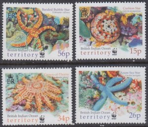 BR INDIAN OCEAN TERR Sc # 1231-4 CPL MNH WWF MARINE LIFE