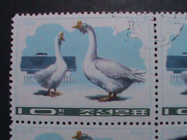 ​KOREA-1976  DUCKS AND GEESES -CTO LARGE BLOCK-VERY FINE WE SHIP TO WORLD WIDE