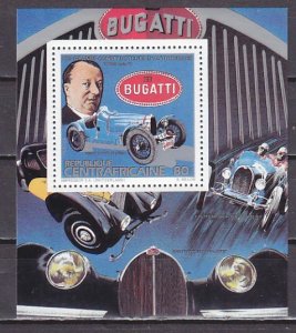 Central Africa, Scott cat. Bugatti Race Car s/sheet.