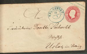 Hanover 1861,Sc.#n-l used on cover Mi.#U8