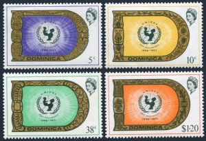 Dominica 320-323,323a sheet, MNH. Michel 319-322, Bl.9. UNICEF 25th Ann. 1971.