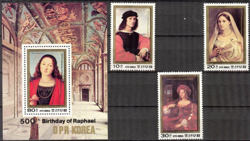 Korea 1983 art Paintings Raphael set of 3+ S/S MNH