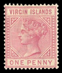 Virgin Islands 14, $50, 1883 1p rose, hinged