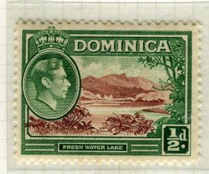 DOMINICA; 1938 early GVI issue fine Mint hinged 1/2d. value