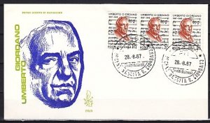 Italy, Scott cat. 970. Composer Umberto Giordano issue. First day cover.