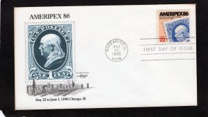 2145 Ameripex86, FDC Artmaster cachet