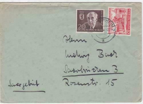 Germany Berlin 1954 Manheim stamps cover   r19851