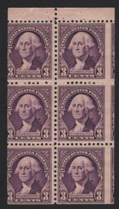 United States MINT Scott Number 720b BOOKLET PANE  MNH   F-VF   - BARNEYS