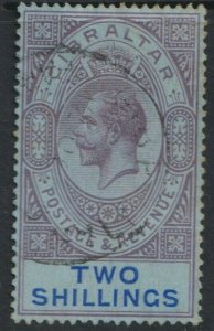 Gibraltar Sc# 72 KGV 1912 Used 2/ issue WMK 3 CV $4.50 