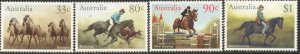 AUSTRALIA Sc#984-987 1986 Horses Complete Set OG MNH