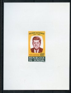 SENEGAL JOHN F. KENNEDY MEMORIAL STAMP DELUXE SOUVENIR SHEET ON CARD MINT NH