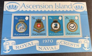 ASCENSION ISLAND # 137a-MINT NEVER/HINGED--MINI-SHEET---1970