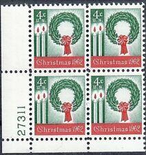 SCOTT # 1205 FOUR CENTS CHRISTMAS 1962 PLATE BLOCK MINT NEVER HINGED GEM !!