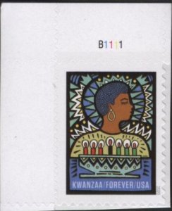 US new issue (mnh, w/plate #) (55¢) Kwanzaa (2020)