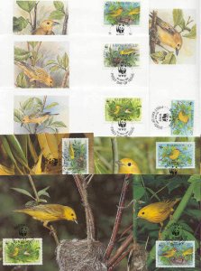 Barbados 8 FDC/cards WWF/Birds 1991
