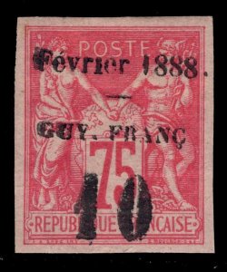 MOMEN: FRENCH GUIANA SC #11 1888 IMPERF MINT OG H VF $400 LOT #68684*