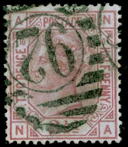 SG141, 2½d rosy mauve PLATE 10, USED. Cat £95. NA