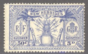 New Hebrides- British, Sc #45, MNG, w/paper on back