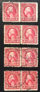 US #554 Type A157 (4 PAIRS)