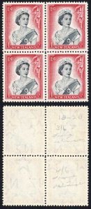 New Zealand SG732 1/- R 3/6 and R 4/6 re-entry U/M