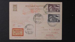 1931 RUSSIA USSR Graf Zeppelin Malyguin Stamps Postcard Cover Polar Flight