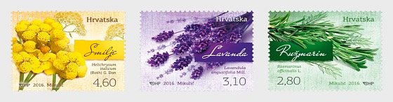 2016 Croatia Flora Herbs (3) (Scott 982-84) MNH