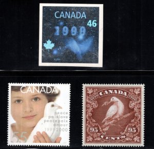 CANADA Scott 1812-1814 MNH** 1999-2000 Peace in the new millennium set