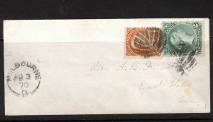 Canada #24iv & #35a Used With Fancy Leaf Cancels On Cover To East Hatley Quebec