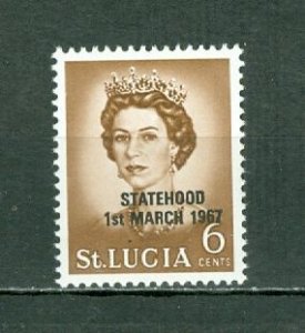 ST. LUCIA 1967 QE #217  BLACK OVPT MNH