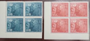 O) 1943  CHINA, OCCUPATION POSTAGE DUE STAMPS, MINING COAL, SCT 2N96-2N97, 4f g