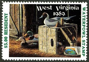 U.S. #WEST VIRGINIA #5 DUCK UNUSED