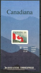 CANADA Sc#1191a 1989 38c Flag Self-Adhesive Booklet of 10 Sealed Cover OG MNH