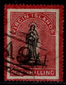 BRITISH VIRGIN ISLANDS QV SG18, 1s black & rose-carmine, FINE USED. Cat £110.