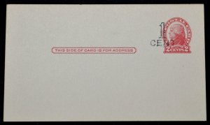 1920 US Sc. #UX33 (S45-21 Los Angeles surcharge) mint postal card, good shape