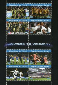 Chad 2019 MNH Welcome Wembley Ronaldo Harry Kane 8v M/S Football Sports Stamps